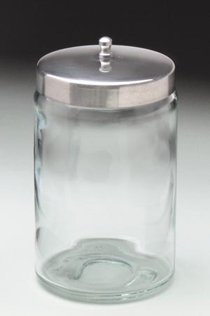 Jar Dressing Sundry glass w/SS Cover Unlabeled .. .  .  
